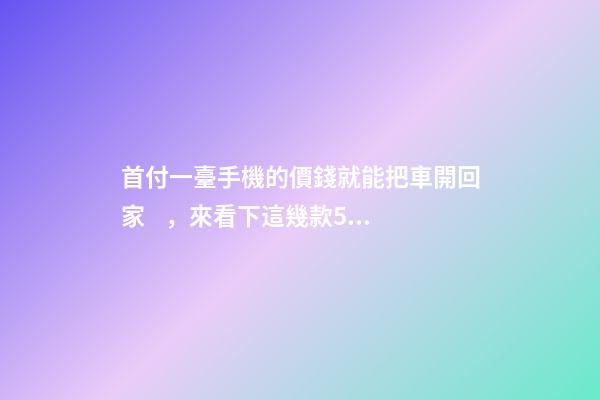 首付一臺手機的價錢就能把車開回家，來看下這幾款5萬元級別的小型車